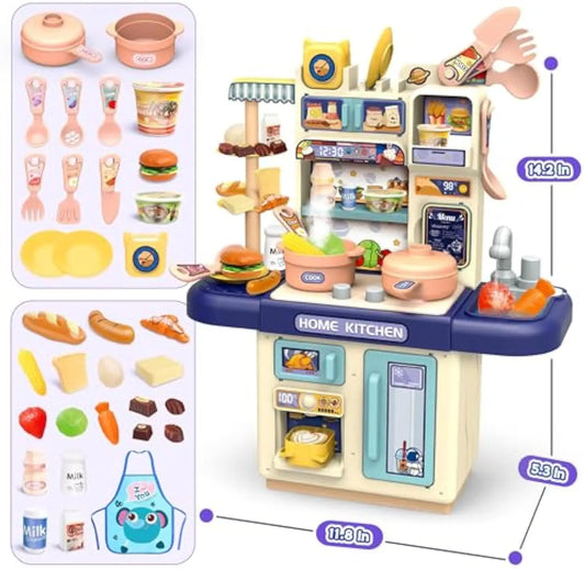 HKM-739603 Mini Kids Kitchen Playset with Lights and Spray for Ages 2 to 13