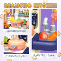 HKM-739603 Mini Kids Kitchen Playset with Lights and Spray for Ages 2 to 13