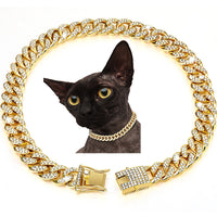 HKM-739667 Diamond-Studded Golden Dog Collar in Gold, Silver, and Rose Gold Options