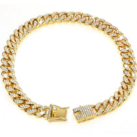 HKM-739667 Diamond-Studded Golden Dog Collar in Gold, Silver, and Rose Gold Options
