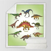 HKM-739731 Dinosaur Glow-in-the-Dark Fluffy Cotton Blanket for Kids, Soft Cozy Throw for Beds and Travel