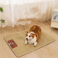 HKM-739731 Universal Cold Mat for Cats and Dogs – Woven Pet Nest in Beige, Gray, or Brown, Multiple Sizes Available