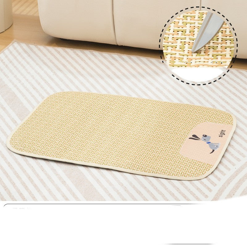 HKM-739731 Universal Cold Mat for Cats and Dogs – Woven Pet Nest in Beige, Gray, or Brown, Multiple Sizes Available