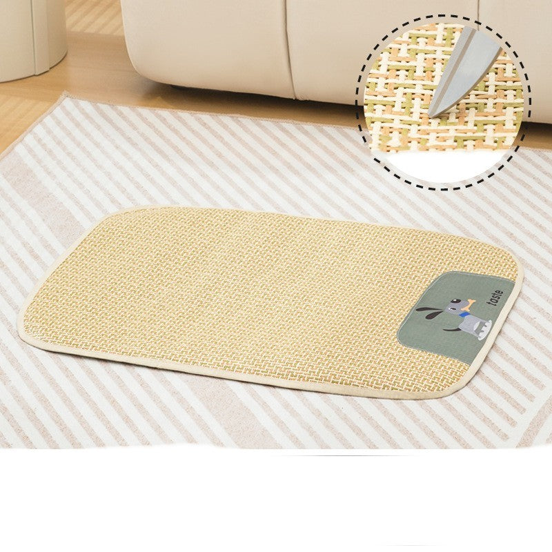 HKM-739731 Universal Cold Mat for Cats and Dogs – Woven Pet Nest in Beige, Gray, or Brown, Multiple Sizes Available
