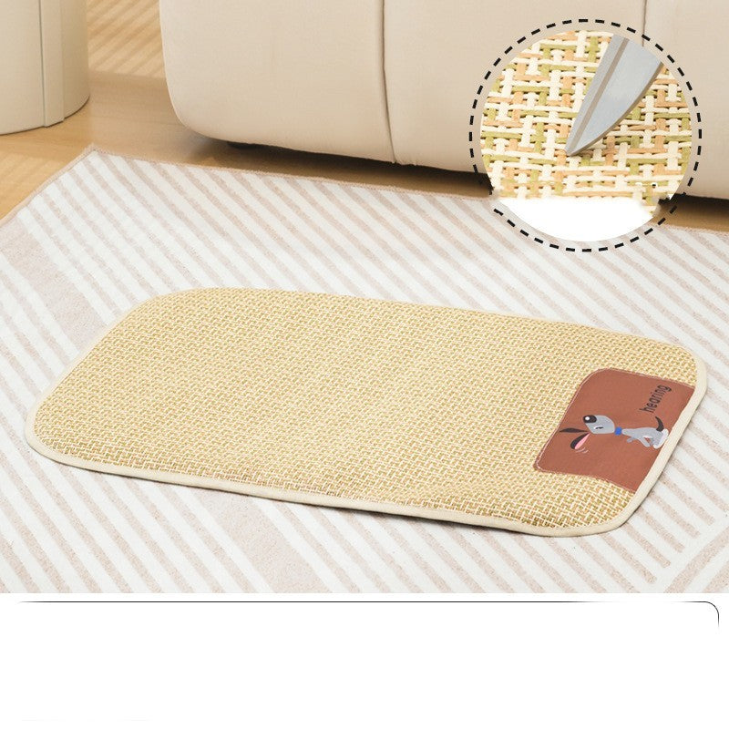 HKM-739731 Universal Cold Mat for Cats and Dogs – Woven Pet Nest in Beige, Gray, or Brown, Multiple Sizes Available