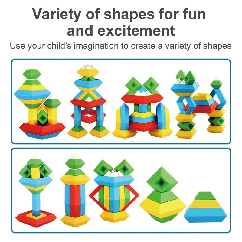 KTX-739795 Montessori Sensory Stacking Building Block Set - Eco-Friendly Educational Pyramid Toy