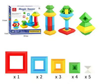 HKM-739795 Montessori Sensory Stacking Building Block Set - Eco-Friendly Educational Pyramid Toy