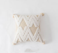 HKM-739923 National Style Tufted Cotton Canvas Pillowcase with Floral Pattern