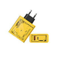 HKM-739987 25W Fast Charge Yellow Charger with QC30 and PD Compatibility, 5V 2A Output
