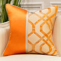 HKM-740179 Geometric Abstract Satin Pillow Cover for Indoor Decoration