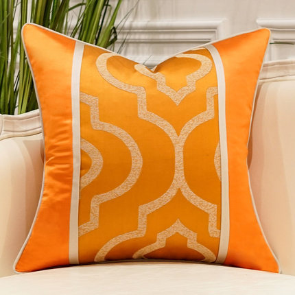 HKM-740179 Geometric Abstract Satin Pillow Cover for Indoor Decoration