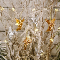 HKM-740243 Gold and Silver Angel Plastic Pendants for Christmas Ornaments
