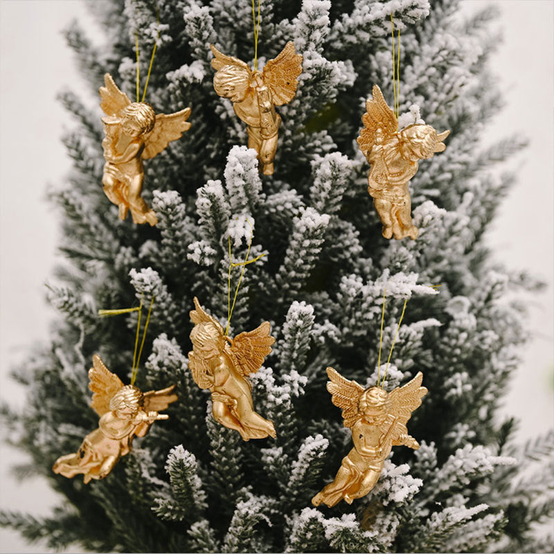 HKM-740243 Gold and Silver Angel Plastic Pendants for Christmas Ornaments
