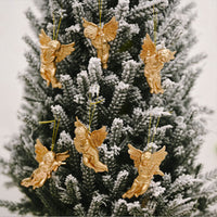 HKM-740243 Gold and Silver Angel Plastic Pendants for Christmas Ornaments