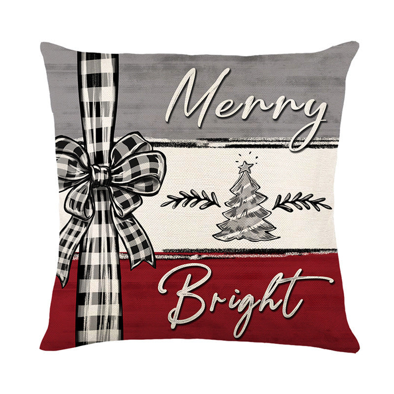 HKM-740243 Merry Christmas Cushion Cover Pillowcase - Festive Home Decor for Holiday Season 2024