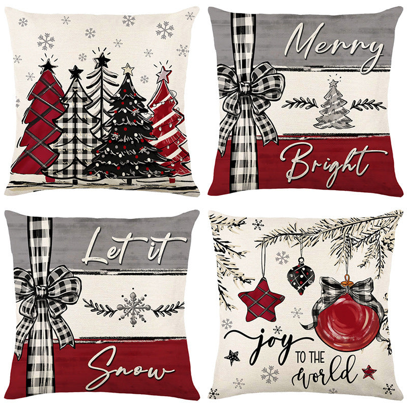 HKM-740243 Merry Christmas Cushion Cover Pillowcase - Festive Home Decor for Holiday Season 2024