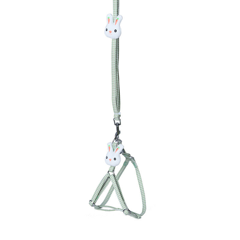 HKM-740307 Houndstooth Rabbit Chest Strap for Small Dogs with Polyester Traction Rope