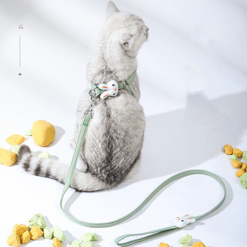 HKM-740307 Houndstooth Rabbit Chest Strap for Small Dogs with Polyester Traction Rope