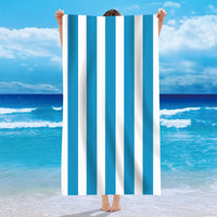 HKM-740371 Personalized Microfiber Beach Bath Towel with Striped Patterns in Various Colors