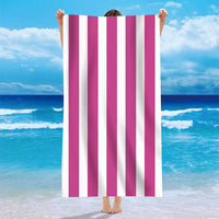 HKM-740371 Personalized Microfiber Beach Bath Towel with Striped Patterns in Various Colors