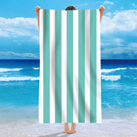 HKM-740371 Personalized Microfiber Beach Bath Towel with Striped Patterns in Various Colors