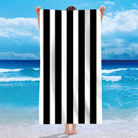 HKM-740371 Personalized Microfiber Beach Bath Towel with Striped Patterns in Various Colors