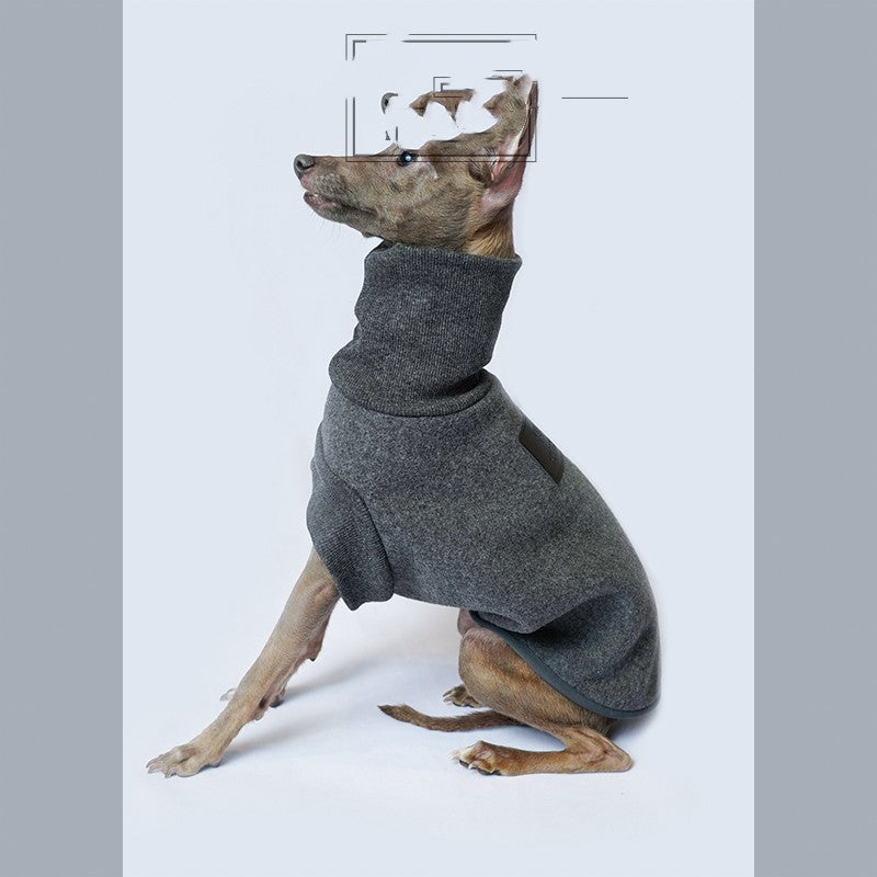 HKM-740435 Warm Thickened Fleece Dog Clothes in Grey for Comfort and Style - Sizes XS to XXL