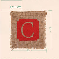 HKM-740563 Christmas Burlap Banner Decoration with 14 Flags - Festive Sackcloth Design