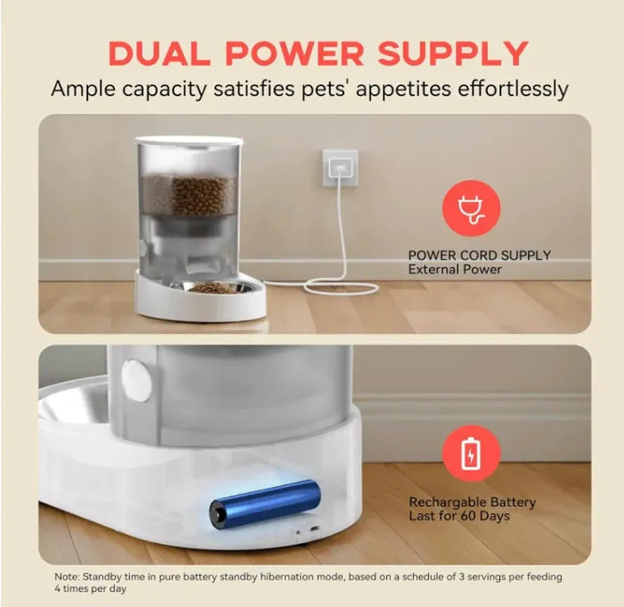 KTX-740563 Smart Wifi Automatic Pet Feeder with Digital Timer for Dogs and Cats