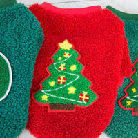 HKM-740563 Winter Fleece Clothing for Small Dogs - Casual Style in Christmas Tree and Santa Designs