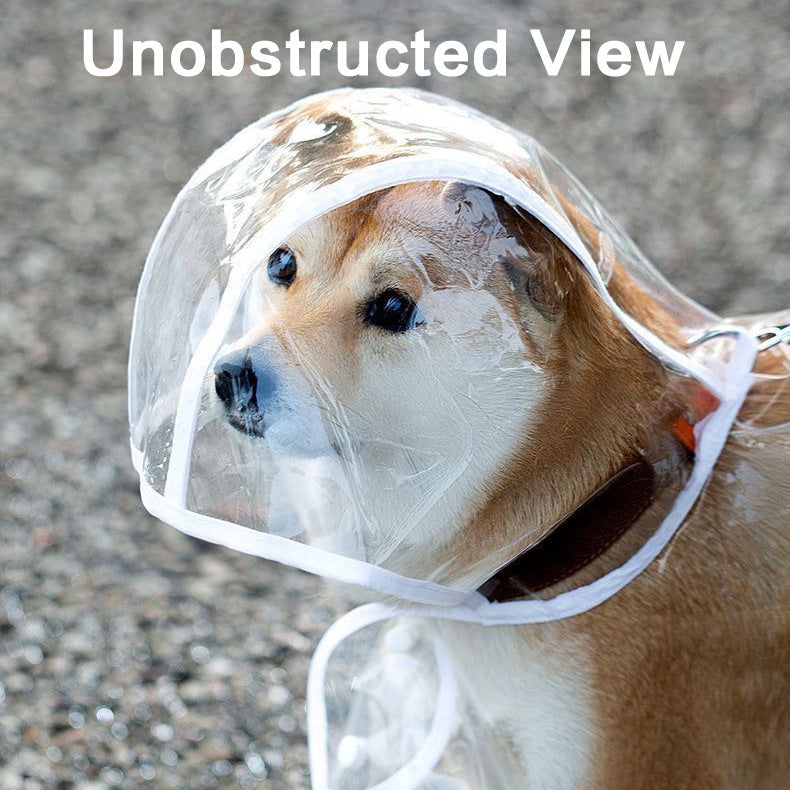 HKM-740691 Transparent Dog Raincoat with Eco-Friendly EVA Material and White Edging, Available in Sizes XS to 8XL