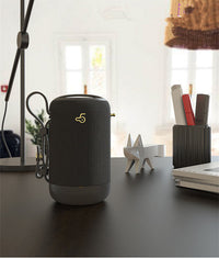 HKM-740819 Wireless Bluetooth Speaker with USB Connection - Dual Speaker Design, 1500mAh Battery, Waterproof Mesh & Leather Finish