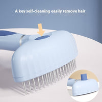 HKM-740883 Double Row Pet Comb for Dogs - Stainless Steel Napping Hair Removal in Azure Light Blue and Apple White