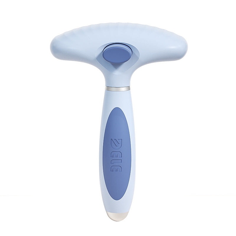HKM-740883 Double Row Pet Comb for Dogs - Stainless Steel Napping Hair Removal in Azure Light Blue and Apple White