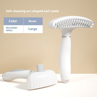 HKM-740883 Double Row Pet Comb for Dogs - Stainless Steel Napping Hair Removal in Azure Light Blue and Apple White