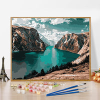 HKM-740883 Hand Painted Landscape Oil Painting on Canvas - Modern Decorative Art for Bedroom - Frameless Options Available