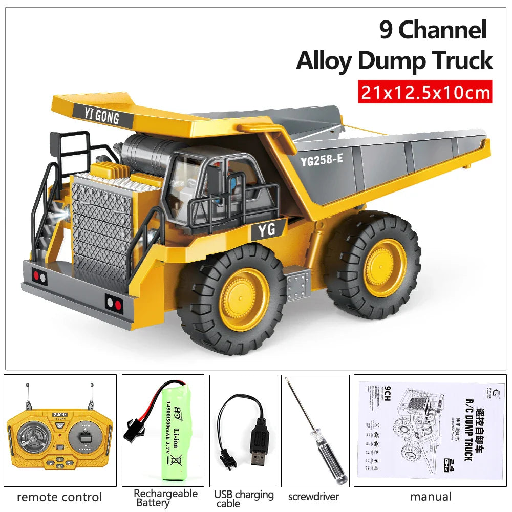 HKM-740947 1/20 Scale Alloy RC Excavator Model with 30m Remote Range, 360° Rotation and Obstacle Avoidance