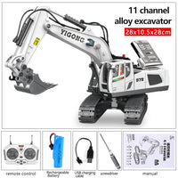 HKM-740947 1/20 Scale Alloy RC Excavator Model with 30m Remote Range, 360° Rotation and Obstacle Avoidance