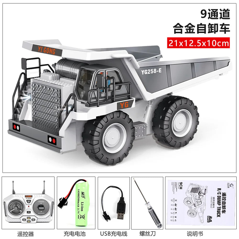 HKM-740947 1/20 Scale Alloy RC Excavator Model with 30m Remote Range, 360° Rotation and Obstacle Avoidance