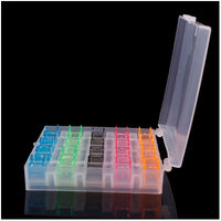 HKM-740947 Colorful Plastic Sewing Machine Bobbins - 25 Empty Bobbins in Storage Box
