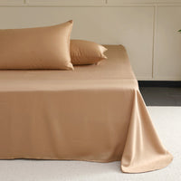 HKM-740947 Light Gray Soft Tencel Single Bed Quilt Sheet with Pillowcases - Modern Simple Design