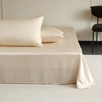 HKM-740947 Light Gray Soft Tencel Single Bed Quilt Sheet with Pillowcases - Modern Simple Design