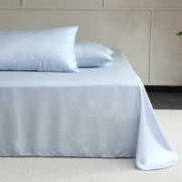 HKM-740947 Light Gray Soft Tencel Single Bed Quilt Sheet with Pillowcases - Modern Simple Design