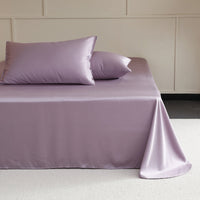 HKM-740947 Light Gray Soft Tencel Single Bed Quilt Sheet with Pillowcases - Modern Simple Design