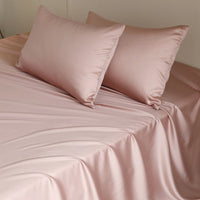HKM-740947 Light Gray Soft Tencel Single Bed Quilt Sheet with Pillowcases - Modern Simple Design
