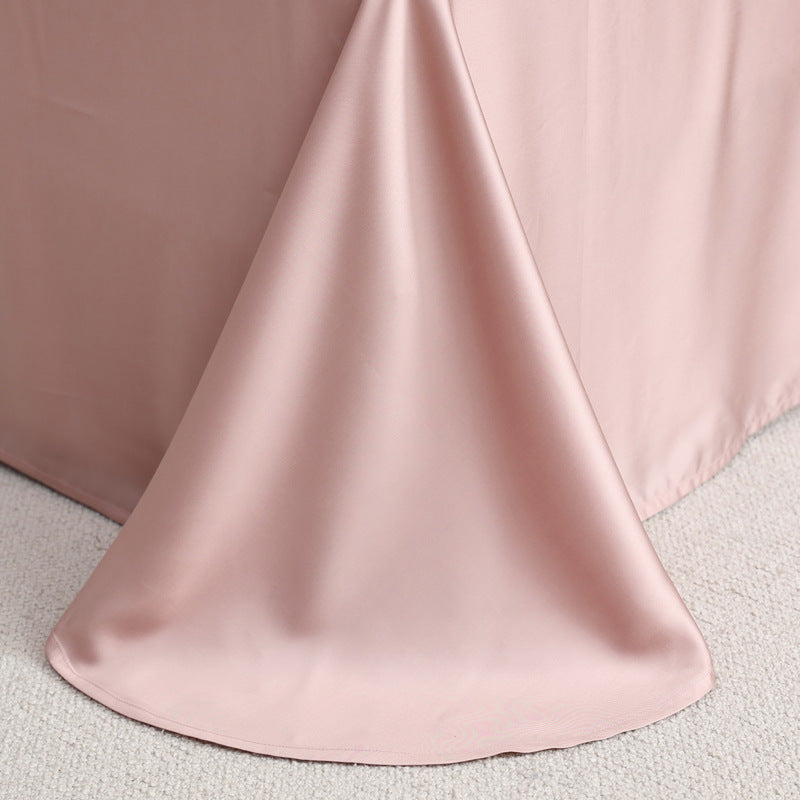 HKM-740947 Light Gray Soft Tencel Single Bed Quilt Sheet with Pillowcases - Modern Simple Design