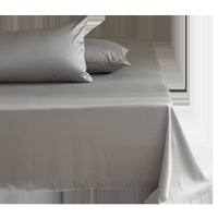 HKM-740947 Light Gray Soft Tencel Single Bed Quilt Sheet with Pillowcases - Modern Simple Design