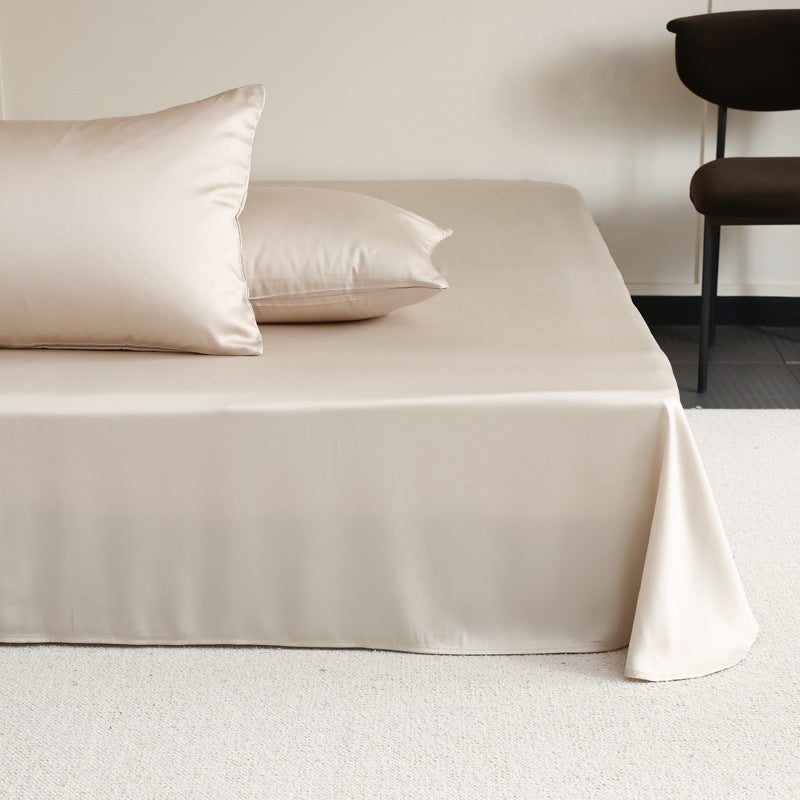 HKM-740947 Light Gray Soft Tencel Single Bed Quilt Sheet with Pillowcases - Modern Simple Design