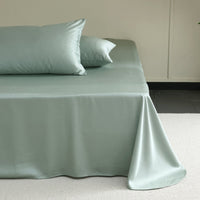 HKM-740947 Light Gray Soft Tencel Single Bed Quilt Sheet with Pillowcases - Modern Simple Design