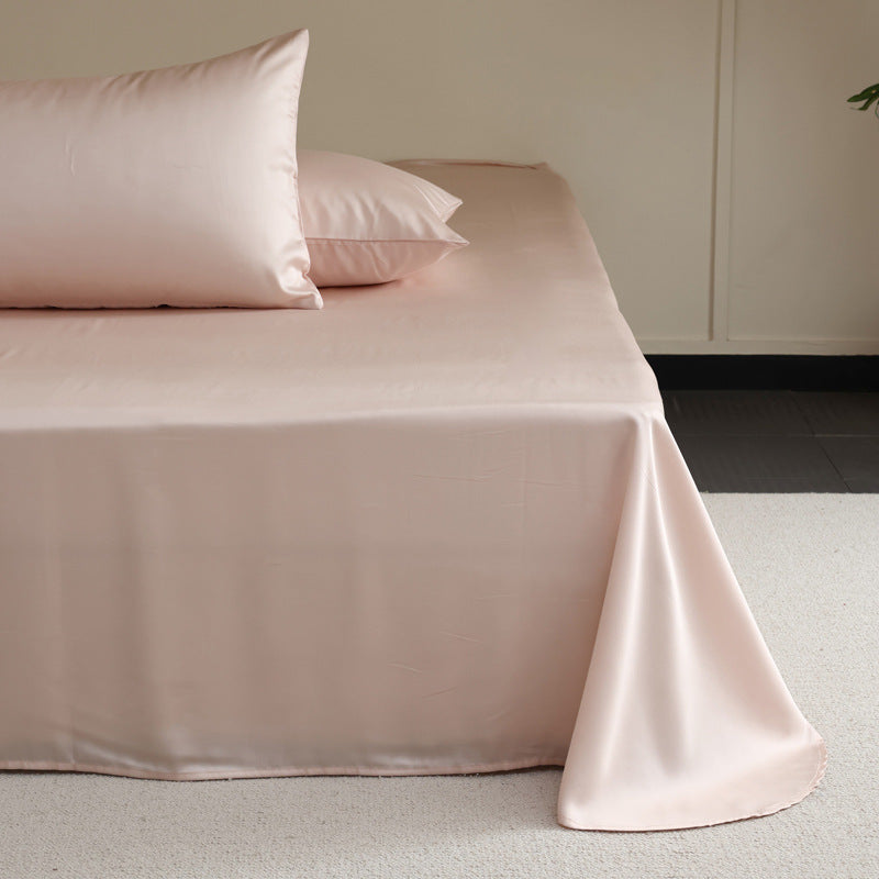 HKM-740947 Light Gray Soft Tencel Single Bed Quilt Sheet with Pillowcases - Modern Simple Design